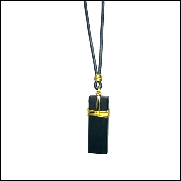 black brass rectangle pendant NoRosesJewelry.com