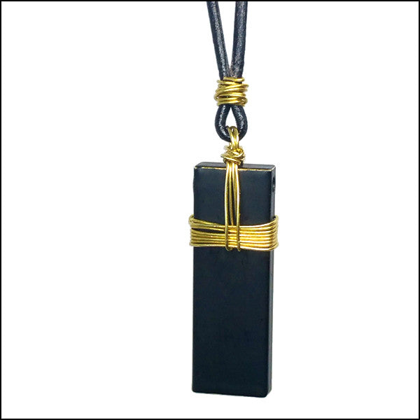 black brass rectangle necklace NoRosesJewelry.com