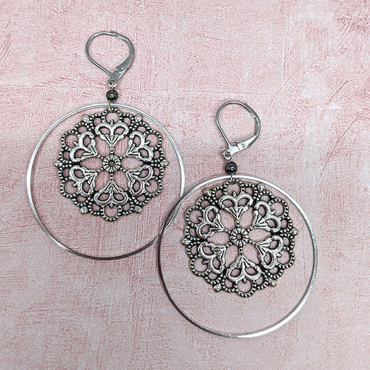 Mandala in Hoops Earrings