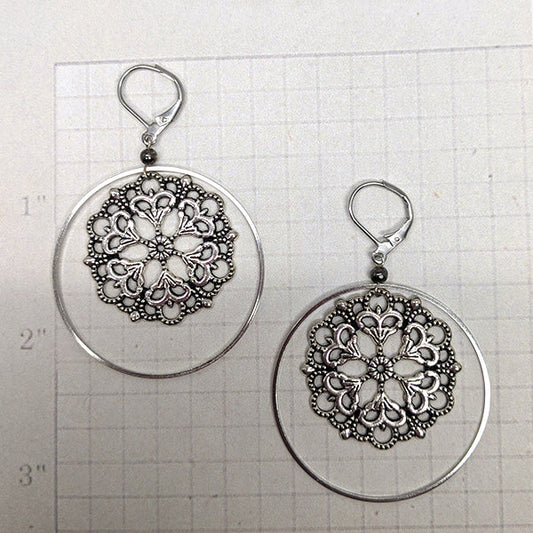 Mandala in Hoops Earrings Secondary