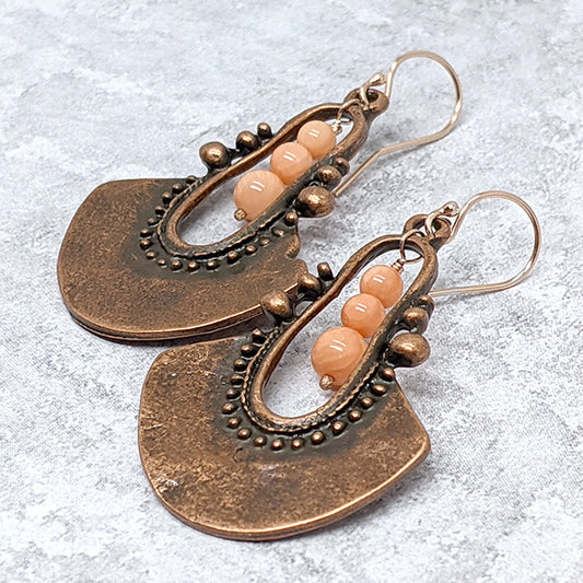 Delta Rose Coral Drop Earrings Secondary