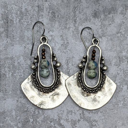 Delta Azurite Drop Earrings Secondary