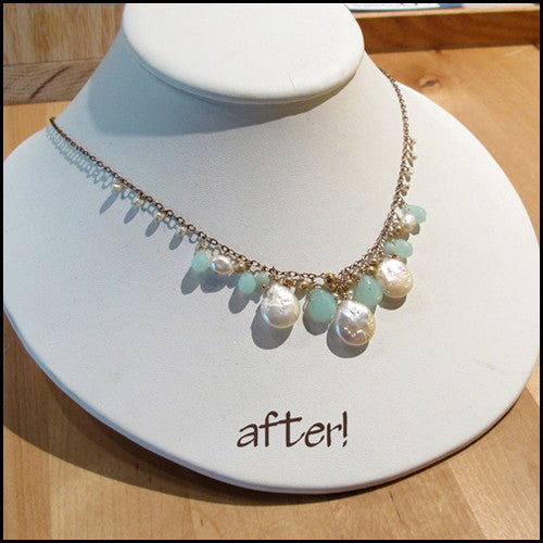 Custom Re-Designed Pearl Necklace: Linda , Necklace - No Roses Custom, No Roses Jewelry Artisan Jewelry Los Angeles - 1