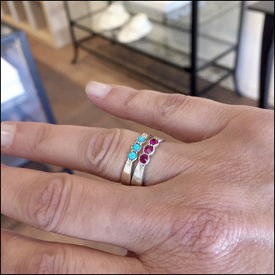 Custom Gemstone Stacker Rings for Debbie , rings - No Roses Custom, No Roses Jewelry Artisan Jewelry Los Angeles - 1