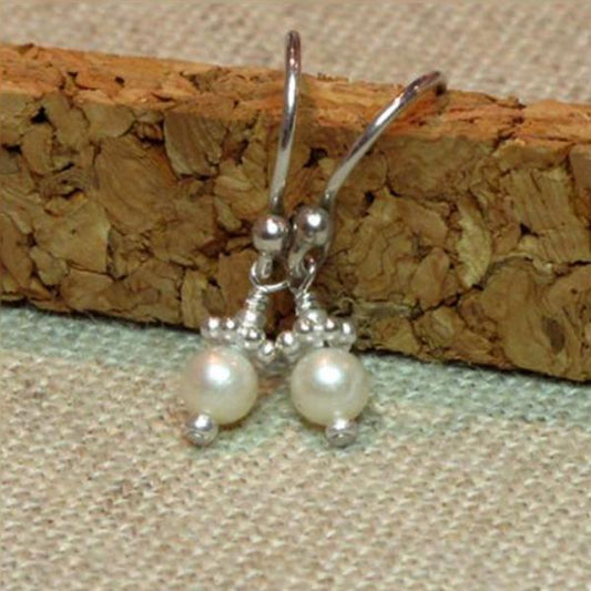 Simple Pearl Drop Earrings , Earrings - No Roses Mad Pearls, No Roses Jewelry Artisan Jewelry Los Angeles - 1 Secondary