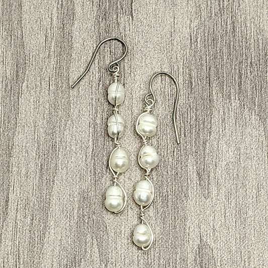 Willow Earrings White Pearl Secondary