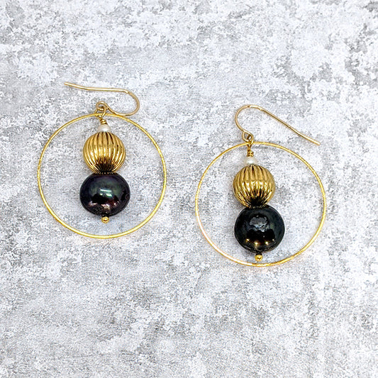 Planet Blue Pearl Earrings` Secondary