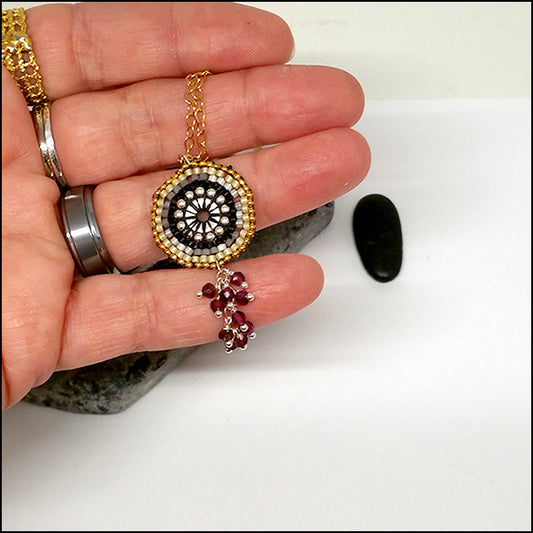 Eyeful of Garnet Necklace , necklace - No Roses Metro, No Roses Jewelry Artisan Jewelry Los Angeles - 2 Secondary