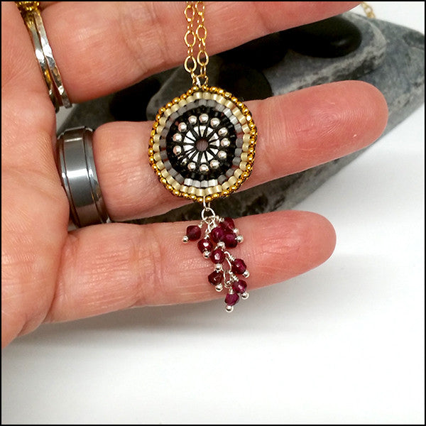 Eyeful of Garnet Necklace , necklace - No Roses Metro, No Roses Jewelry Artisan Jewelry Los Angeles - 3