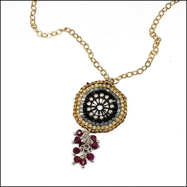 Eyeful of Garnet Necklace , necklace - No Roses Metro, No Roses Jewelry Artisan Jewelry Los Angeles - 1