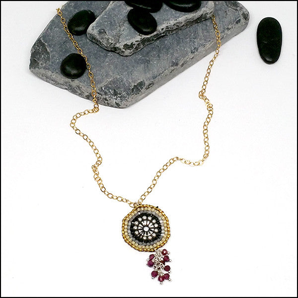 Eyeful of Garnet Necklace , necklace - No Roses Metro, No Roses Jewelry Artisan Jewelry Los Angeles - 5