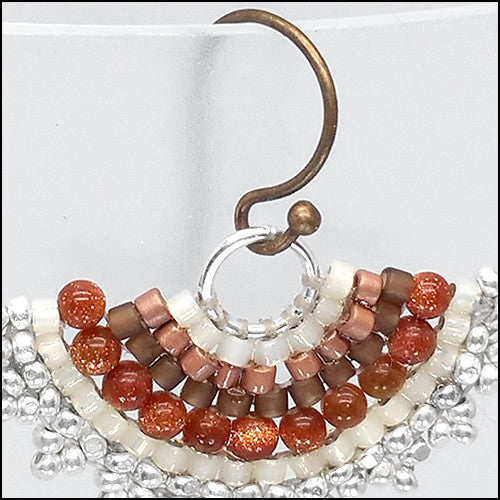 Fan Earrings, Sunstone Brown