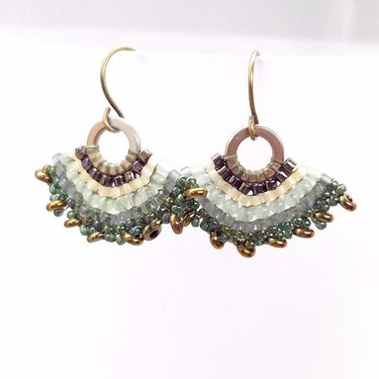 Fan Earrings Moss Green Secondary