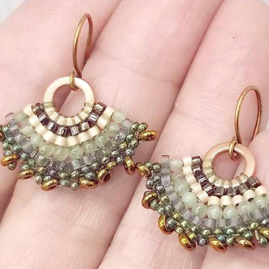Fan Earrings Moss Green