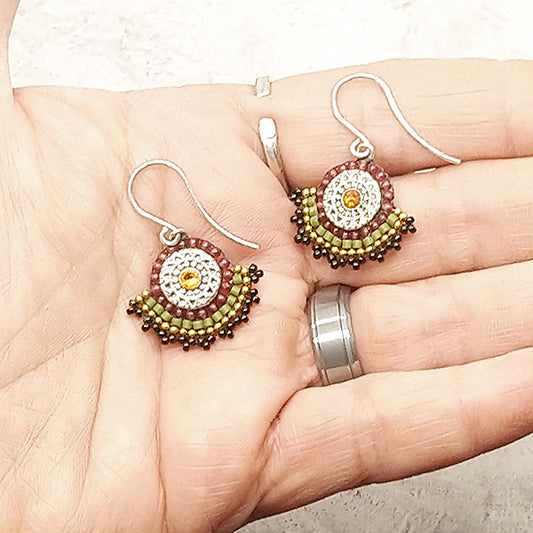 Beaujolais Gemstone Fan Earrings Secondary