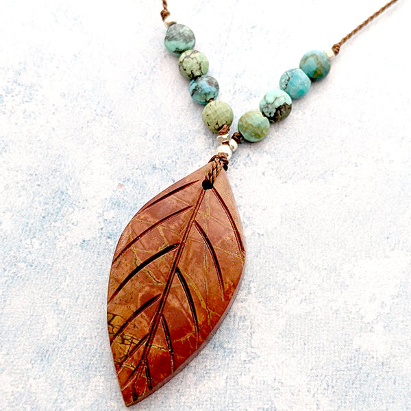 Nymph Jasper Leaf Necklace