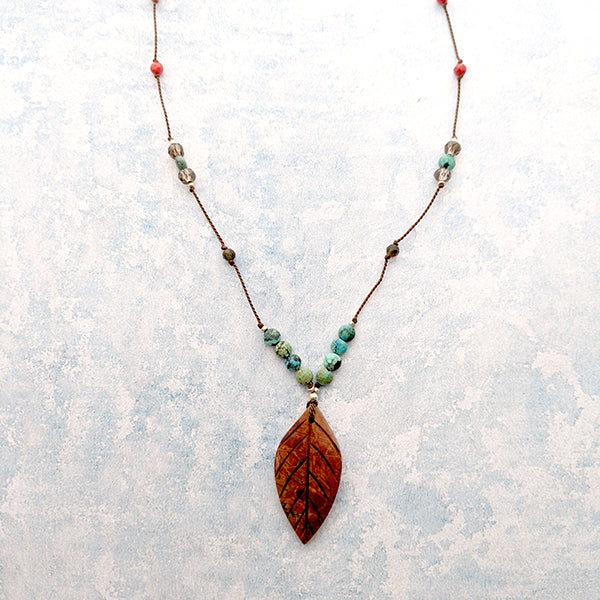 Nymph Jasper Leaf Necklace