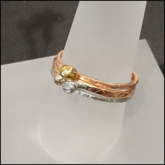 Three Stack 18k Gold Ring , rings - No Roses Ore, No Roses Jewelry Artisan Jewelry Los Angeles