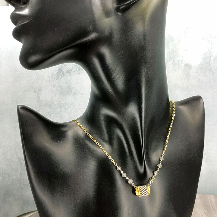 Galyina Gold Necklace | Labradorite