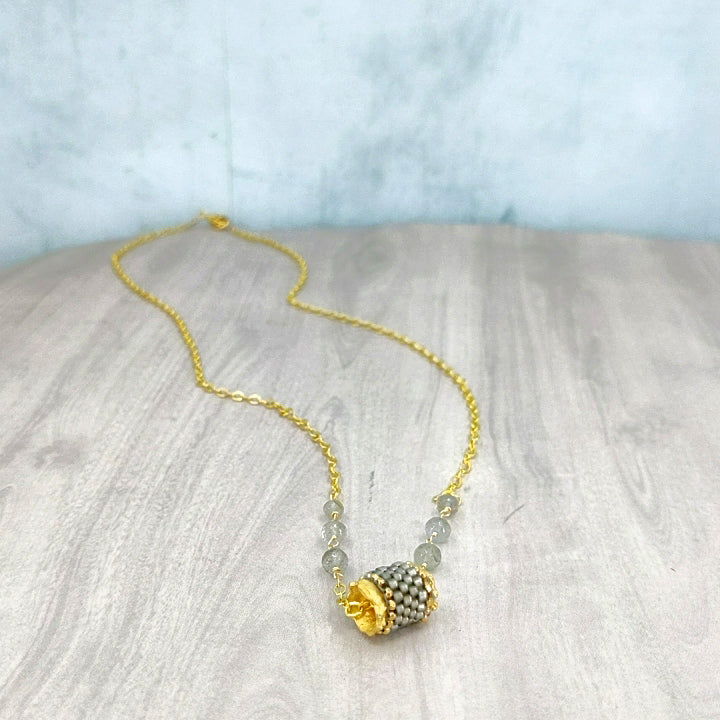 Galyina Gold Necklace | Labradorite