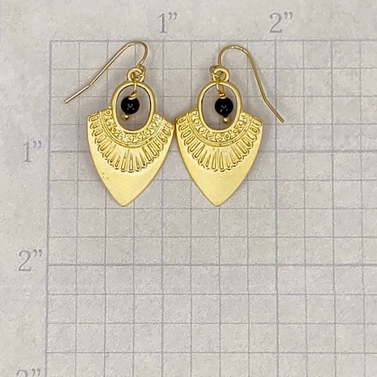 Shaman Vibes Gold and Black Onyx Earrings Secondary