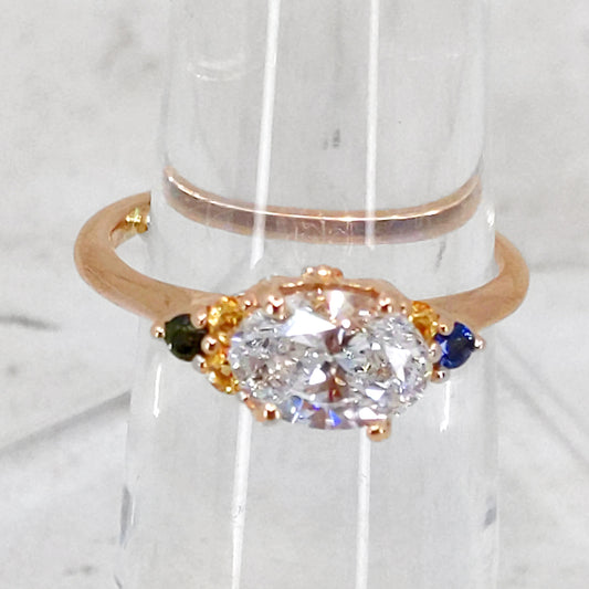 Custom Ring with Family Stones for Linda and Gary