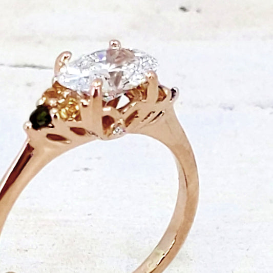 Custom Ring with Family Stones for Linda and Gary Secondary