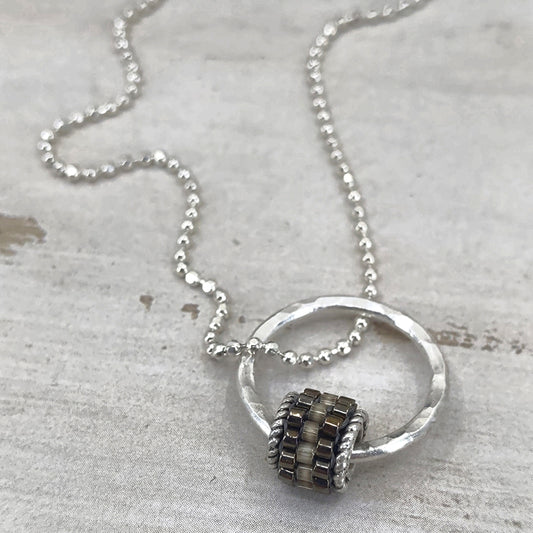 Grommet Drop Necklace, Smoke