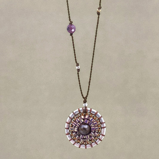 Zoe Mandala Necklace, Garnet