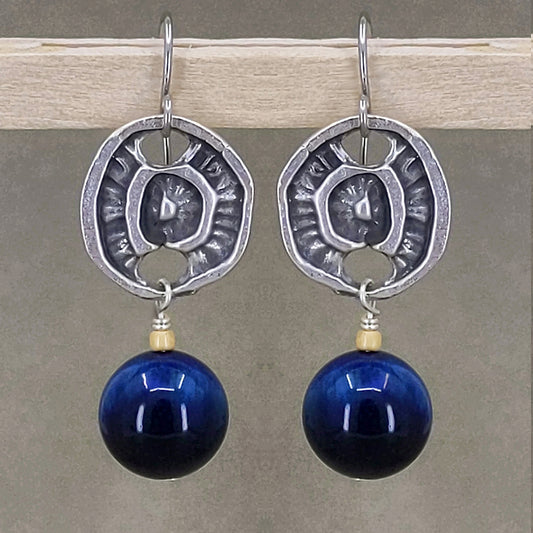 Bobble Earrings with Lapis Gemstone Secondary