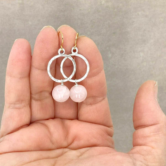 Bubble Earrings, Rose Quartz Secondary