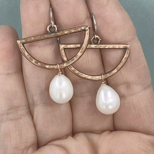 Half Moon Pearl Earrings Secondary