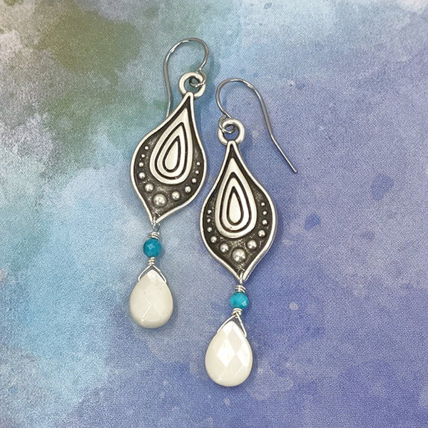 Patience Turquoise and Mother of Pearl Earrings