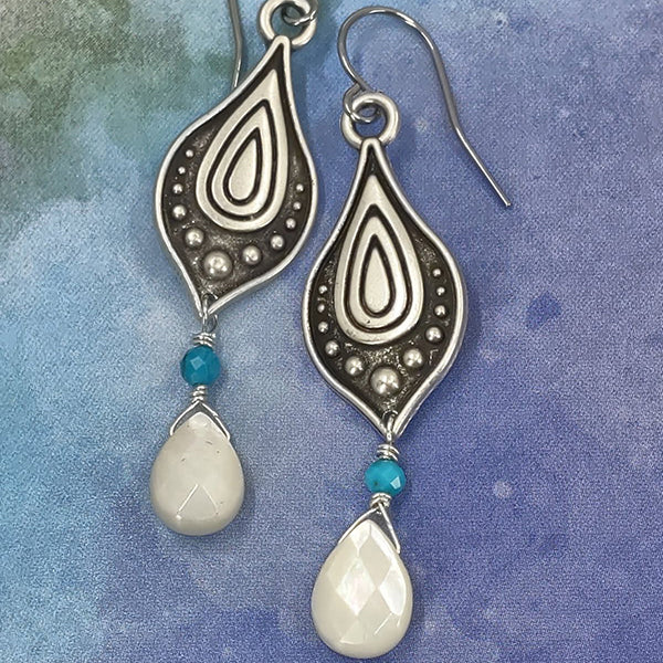 Patience Turquoise and Mother of Pearl Earrings
