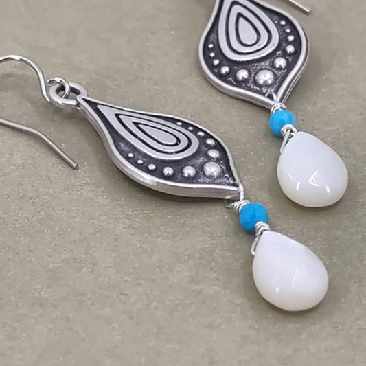 Patience Turquoise and Mother of Pearl Earrings Secondary