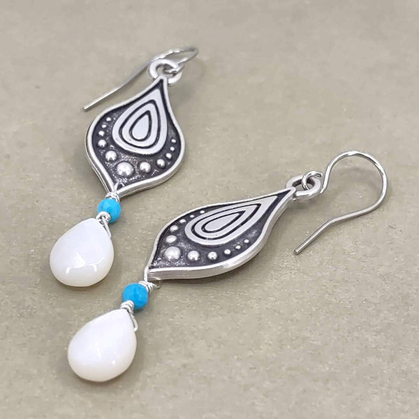 Patience Turquoise and Mother of Pearl Earrings