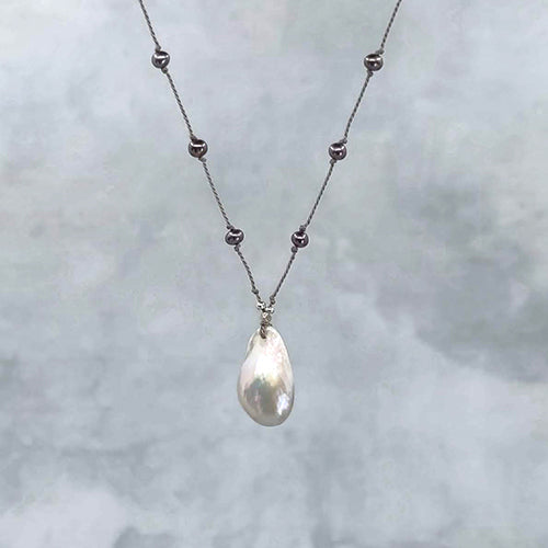 Montauk Breeze Pearl Teardrop Necklace