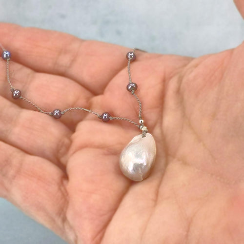 Montauk Breeze Pearl Teardrop Necklace Secondary