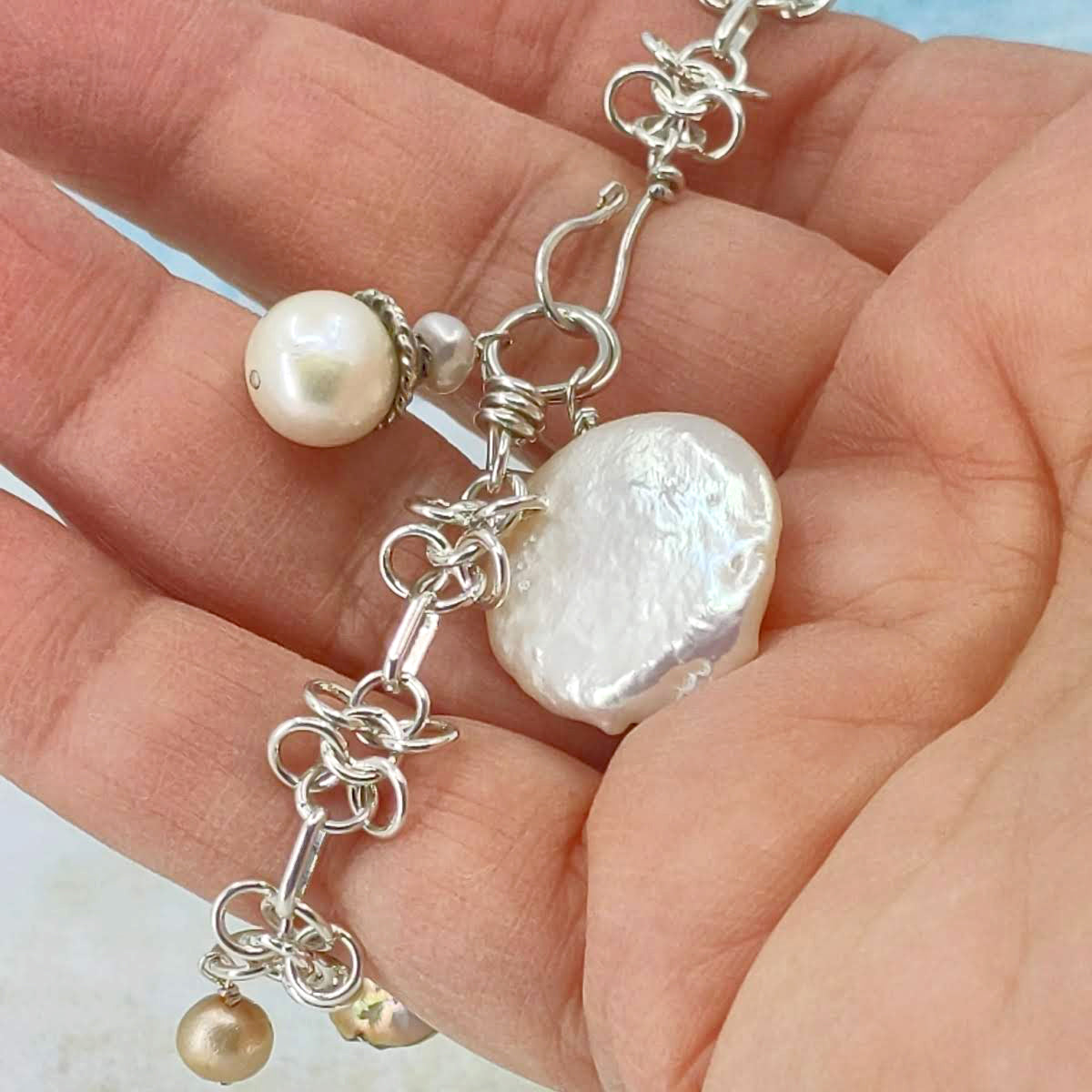 Pearls and Posies Bracelet