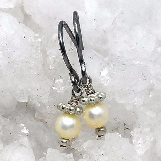 Petite White Pearl Earrings