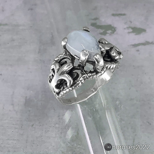 restoration of sterling silver and moonstone gemstone ring