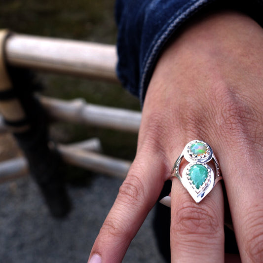 Custom Jade and Opal Engagement Ring for Pascual