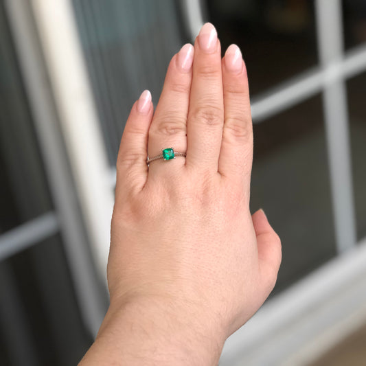 Custom Emerald Engagement Ring for Jen and Sam